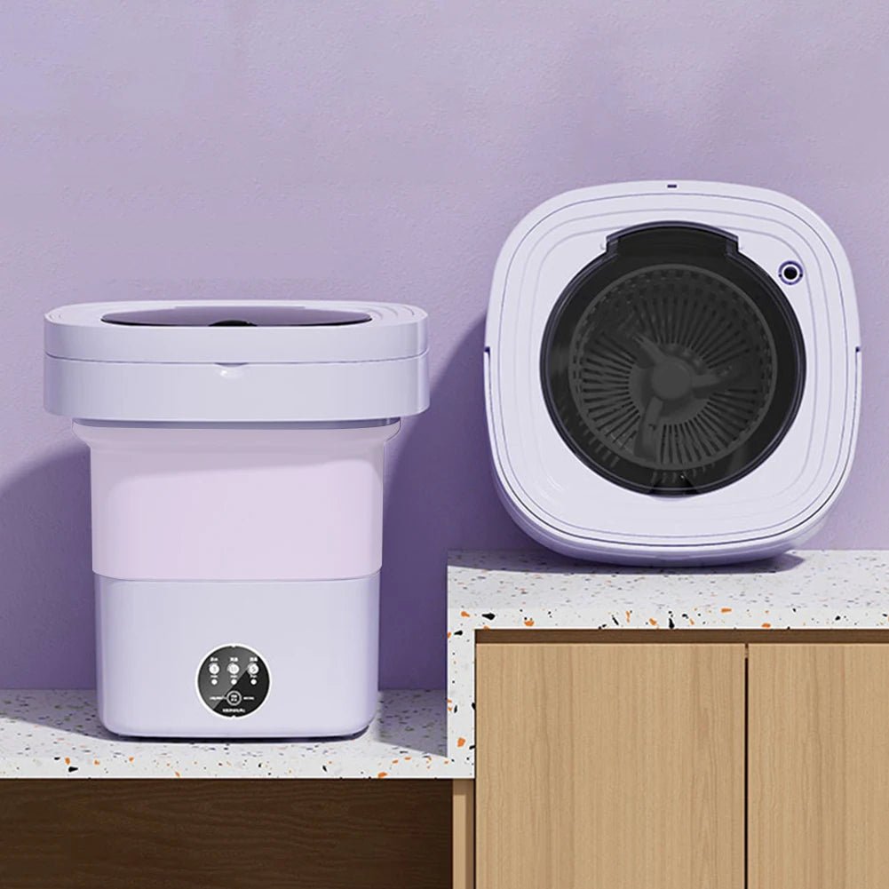 10 L Portable Washing Machine with Timer Folding Washing Machine Laundry Cleaning Washer for Apartment Laundry Camping RV Travel by Anti Spier