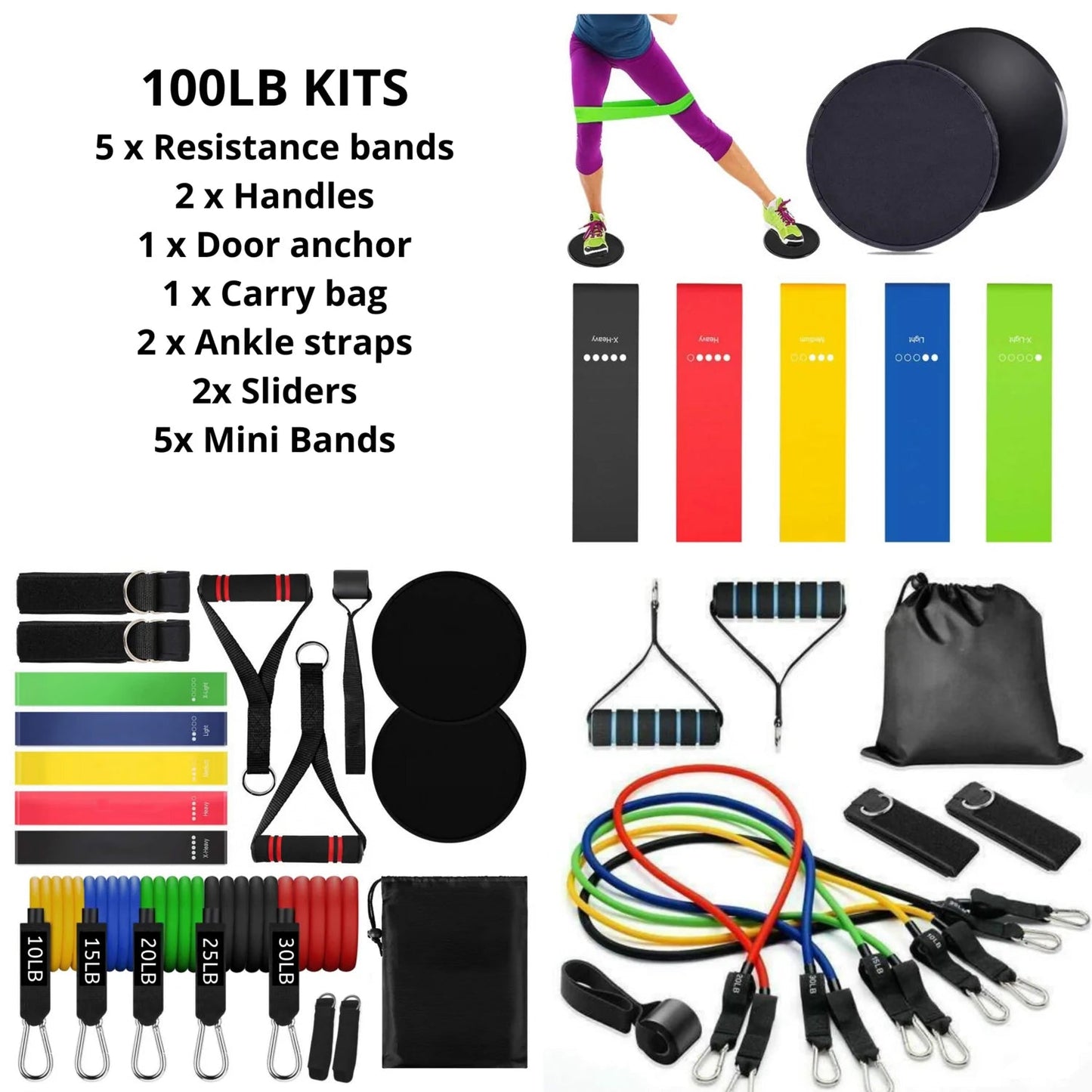 100LB Fitness Band Set by Anti Spier