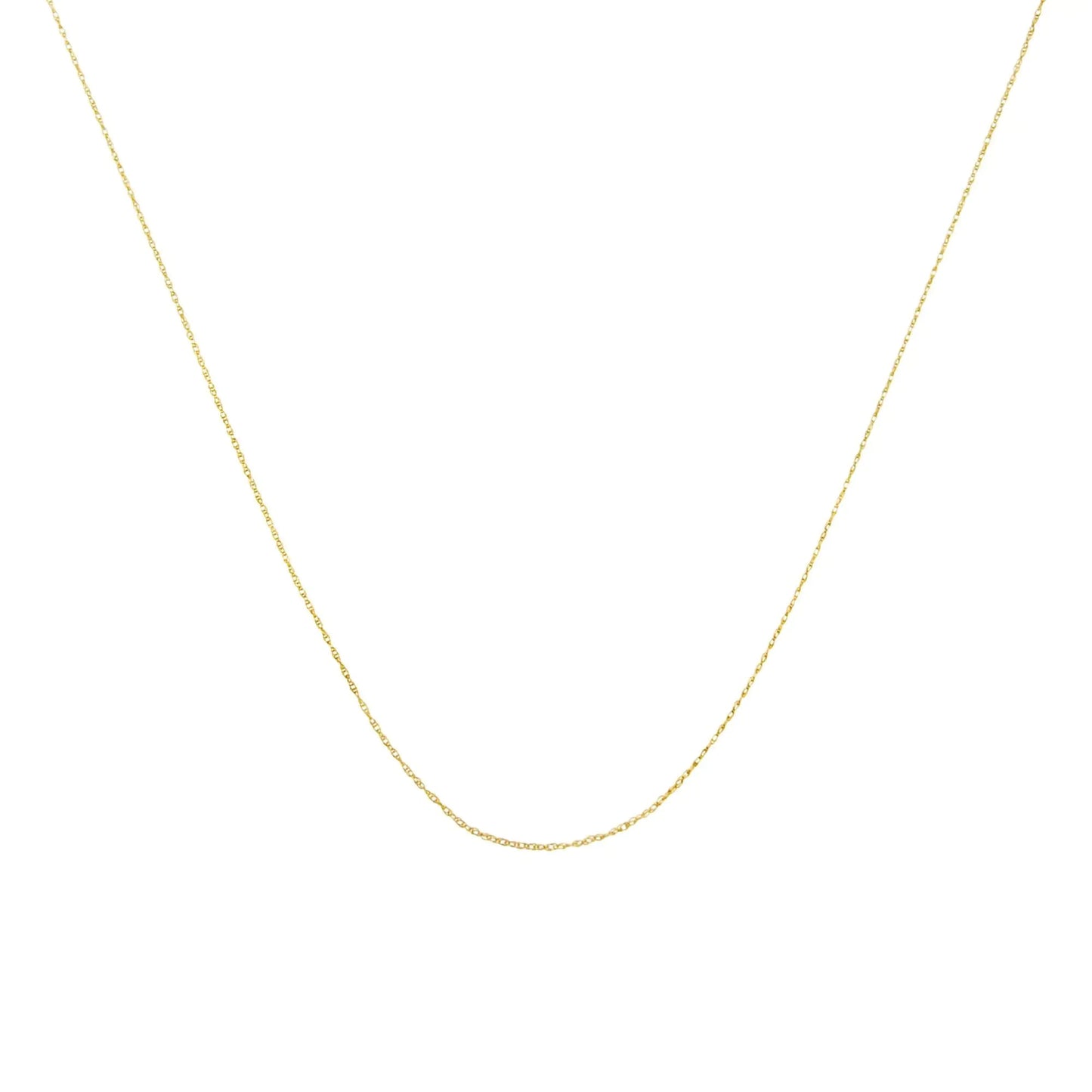 10K Gold 0.5 mm Slender & Dainty Fine Rope Chain Necklace by Anti Spier