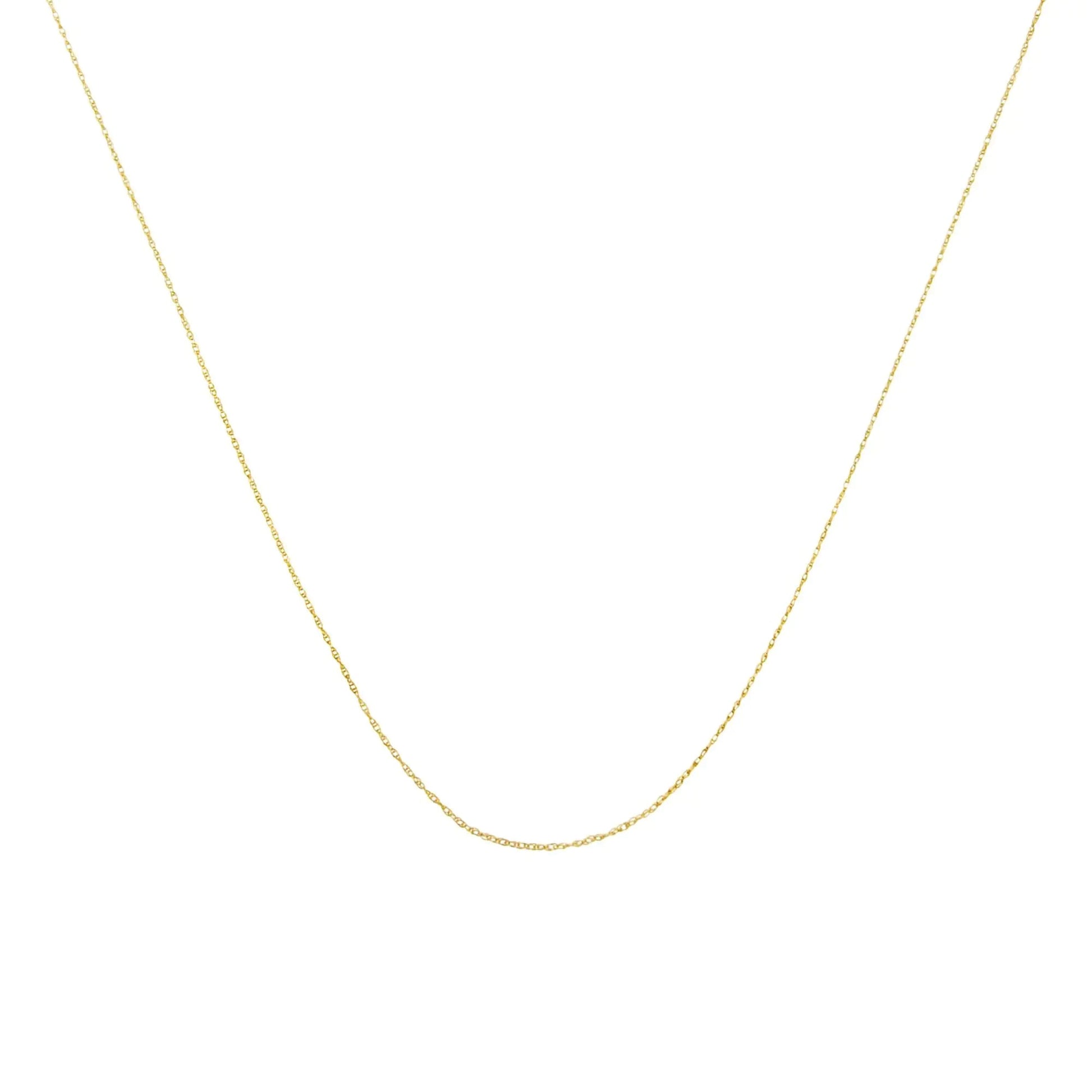 10K Gold 0.5 mm Slender & Dainty Fine Rope Chain Necklace by Anti Spier