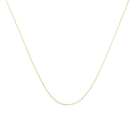 10K Gold 0.5 mm Slender & Dainty Fine Rope Chain Necklace by Anti Spier