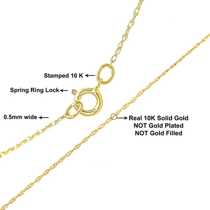 10K Gold 0.5 mm Slender & Dainty Fine Rope Chain Necklace by Anti Spier