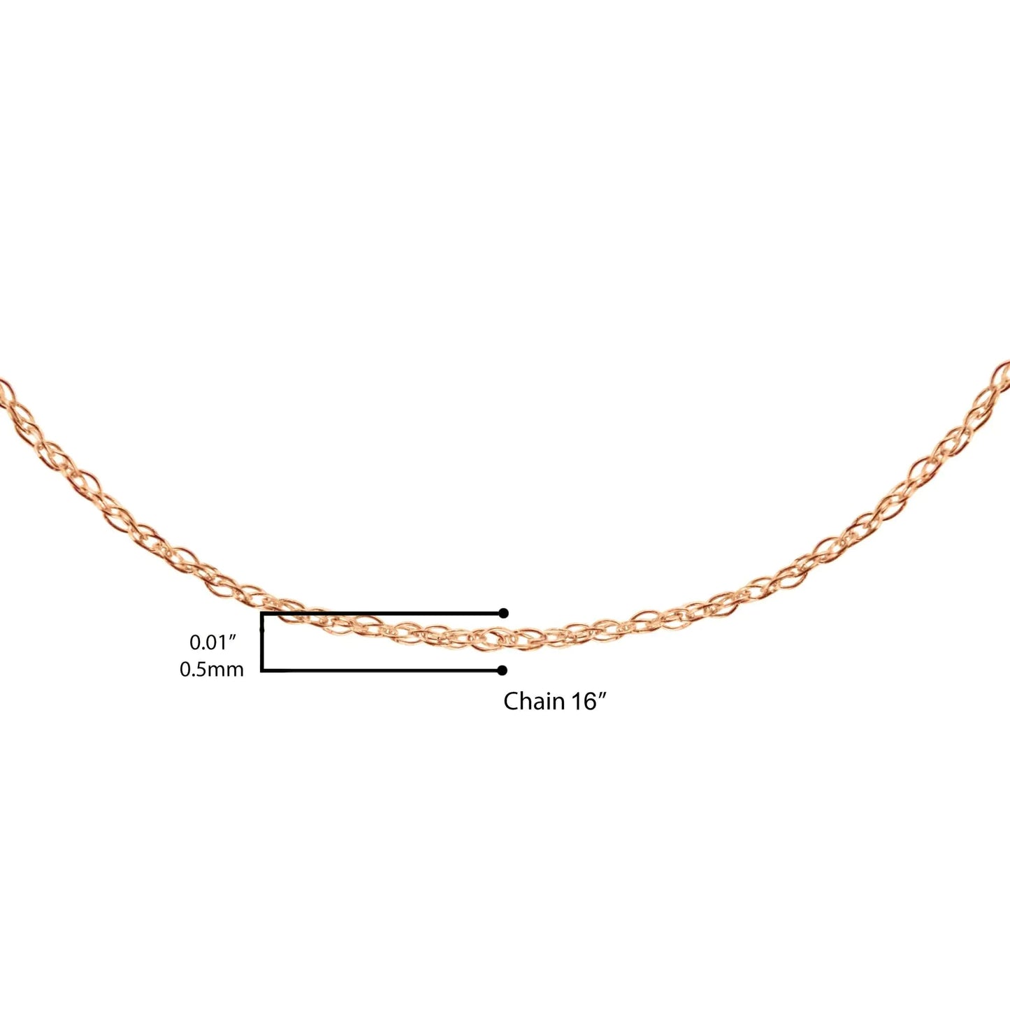 10K Gold 0.5 mm Slender & Dainty Fine Rope Chain Necklace by Anti Spier