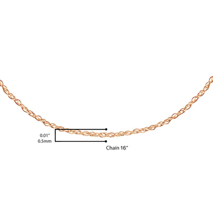10K Gold 0.5 mm Slender & Dainty Fine Rope Chain Necklace by Anti Spier