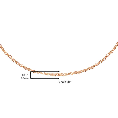 10K Gold 0.5 mm Slender & Dainty Fine Rope Chain Necklace by Anti Spier