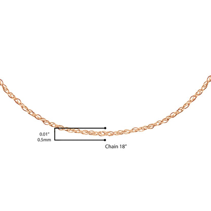 10K Gold 0.5 mm Slender & Dainty Fine Rope Chain Necklace by Anti Spier