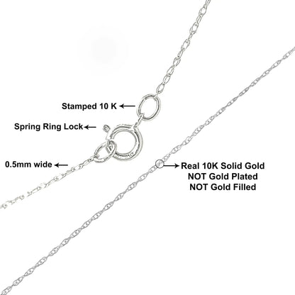 10K Gold 0.5 mm Slender & Dainty Fine Rope Chain Necklace by Anti Spier