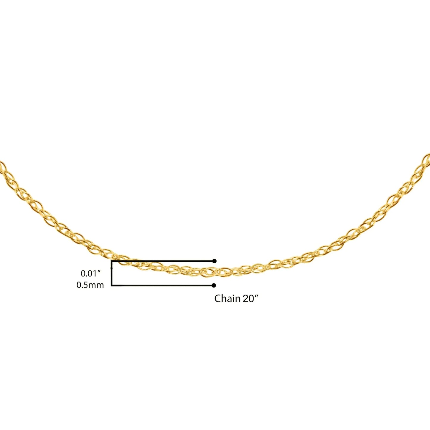 10K Gold 0.5 mm Slender & Dainty Fine Rope Chain Necklace by Anti Spier