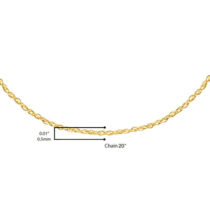 10K Gold 0.5 mm Slender & Dainty Fine Rope Chain Necklace by Anti Spier