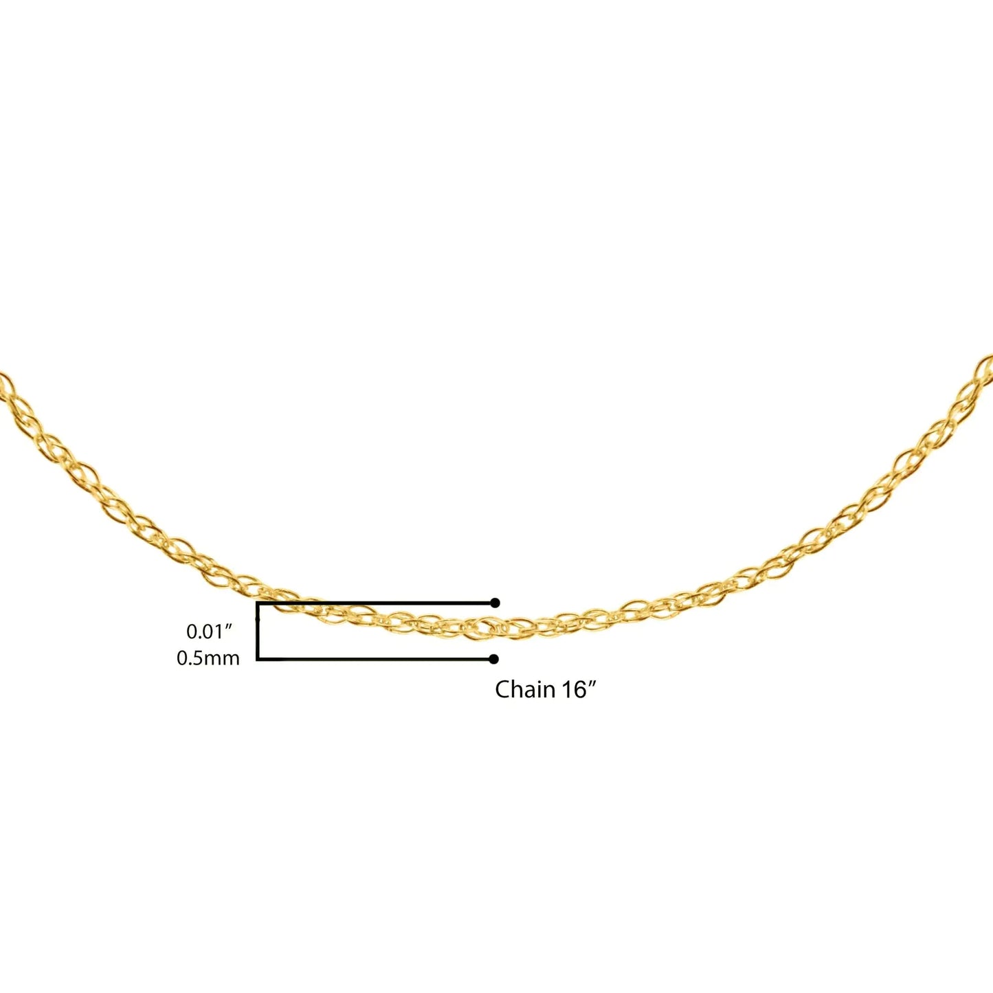 10K Gold 0.5 mm Slender & Dainty Fine Rope Chain Necklace by Anti Spier