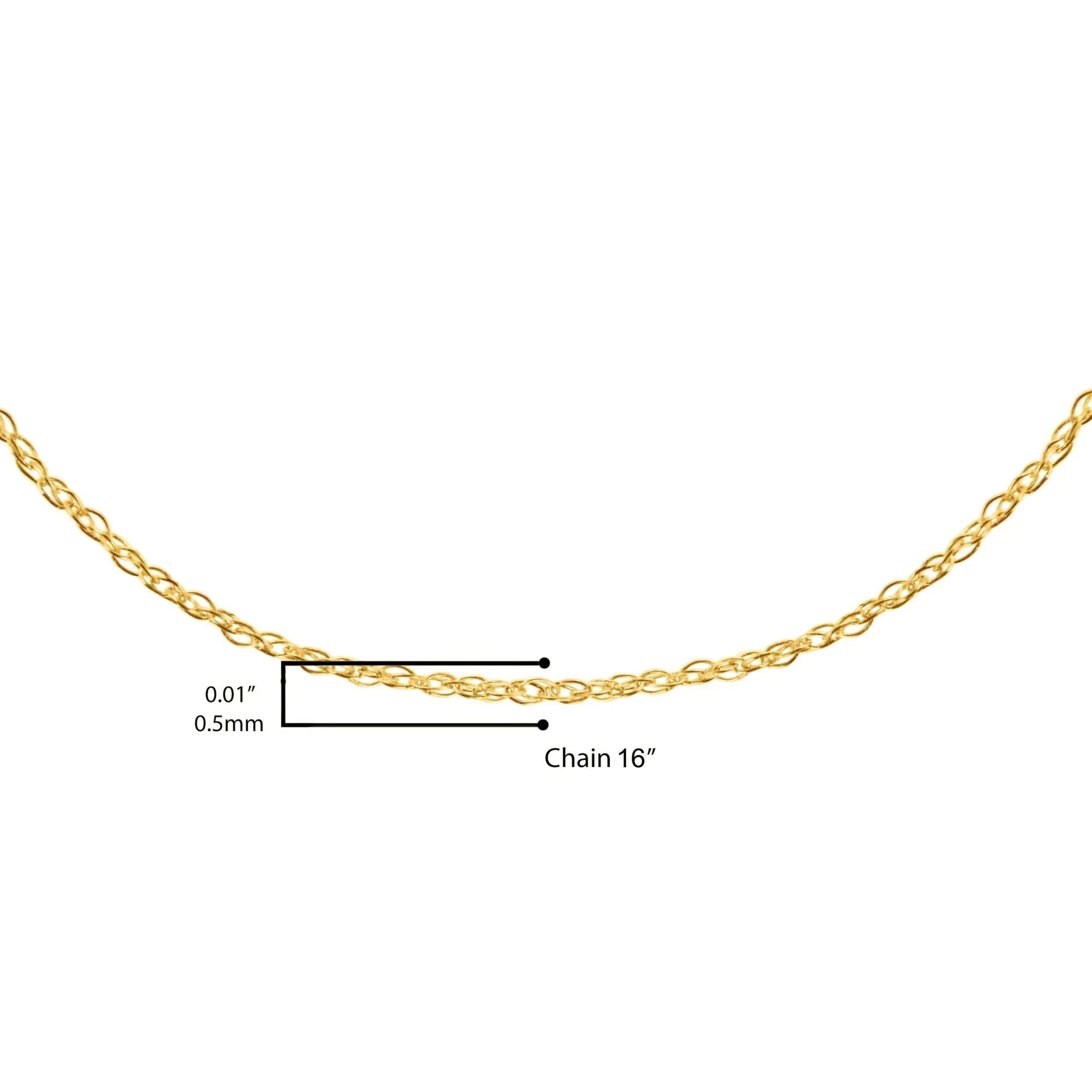 10K Gold 0.5 mm Slender & Dainty Fine Rope Chain Necklace by Anti Spier