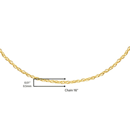 10K Gold 0.5 mm Slender & Dainty Fine Rope Chain Necklace by Anti Spier