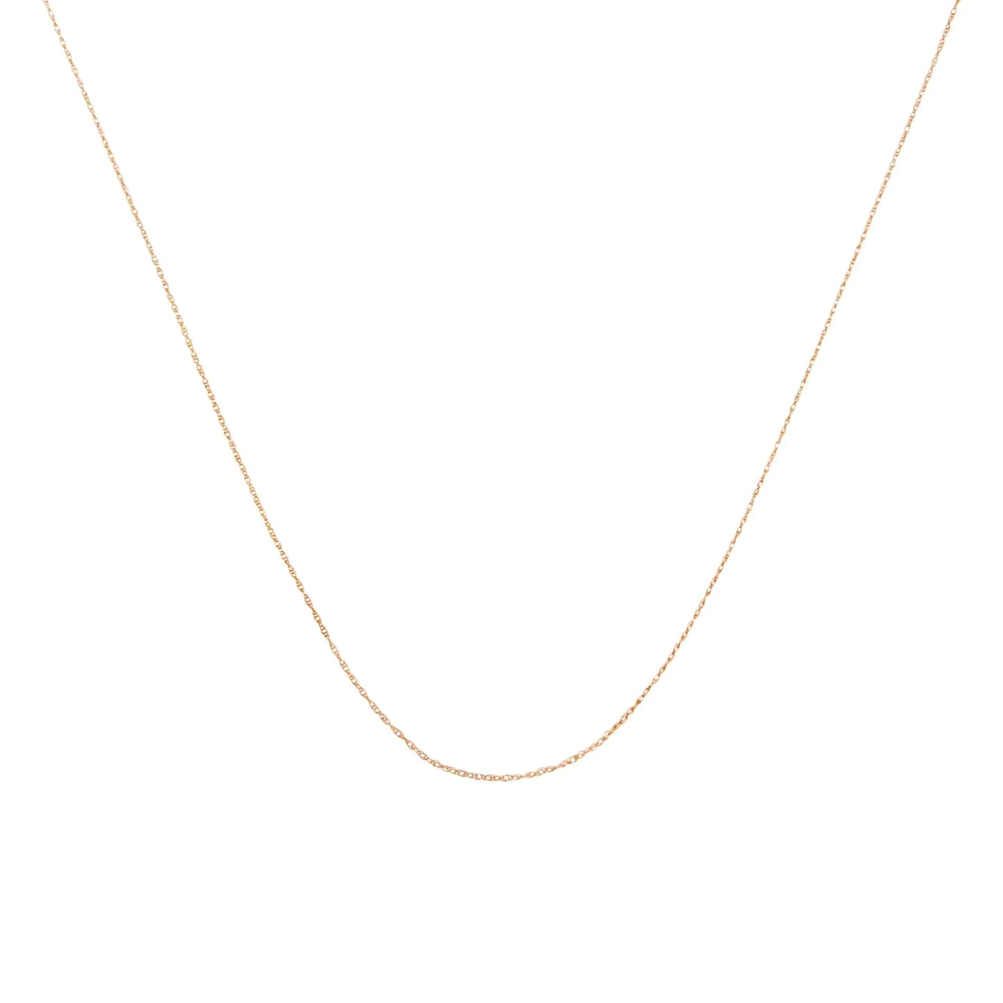 10K Gold 0.5 mm Slender & Dainty Fine Rope Chain Necklace by Anti Spier
