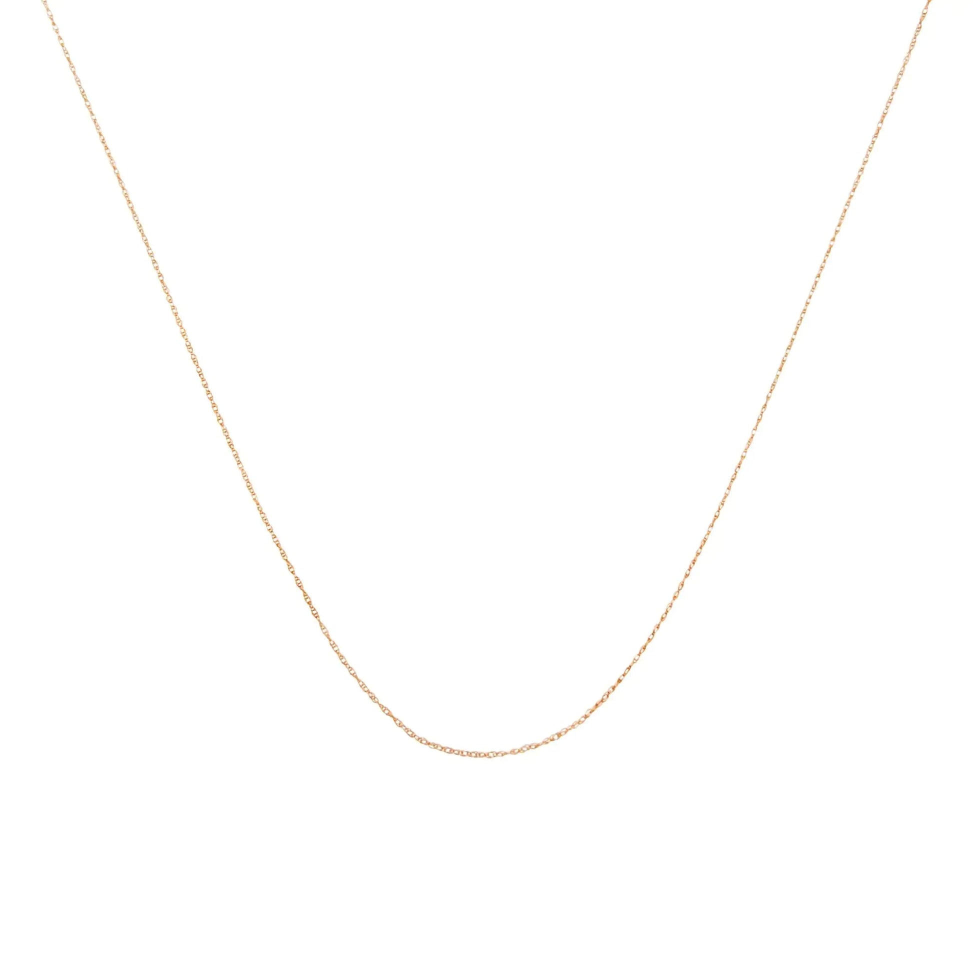 10K Gold 0.5 mm Slender & Dainty Fine Rope Chain Necklace by Anti Spier