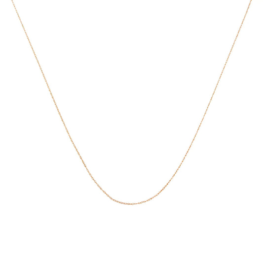 10K Gold 0.5 mm Slender & Dainty Fine Rope Chain Necklace by Anti Spier