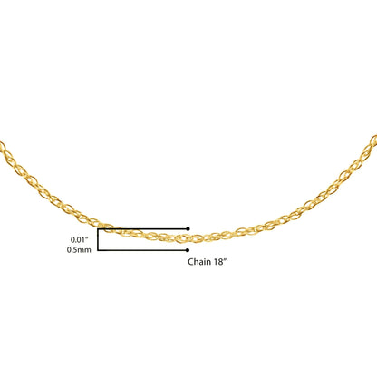 10K Gold 0.5 mm Slender & Dainty Fine Rope Chain Necklace by Anti Spier