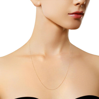 10K Gold 0.5 mm Slender & Dainty Fine Rope Chain Necklace by Anti Spier