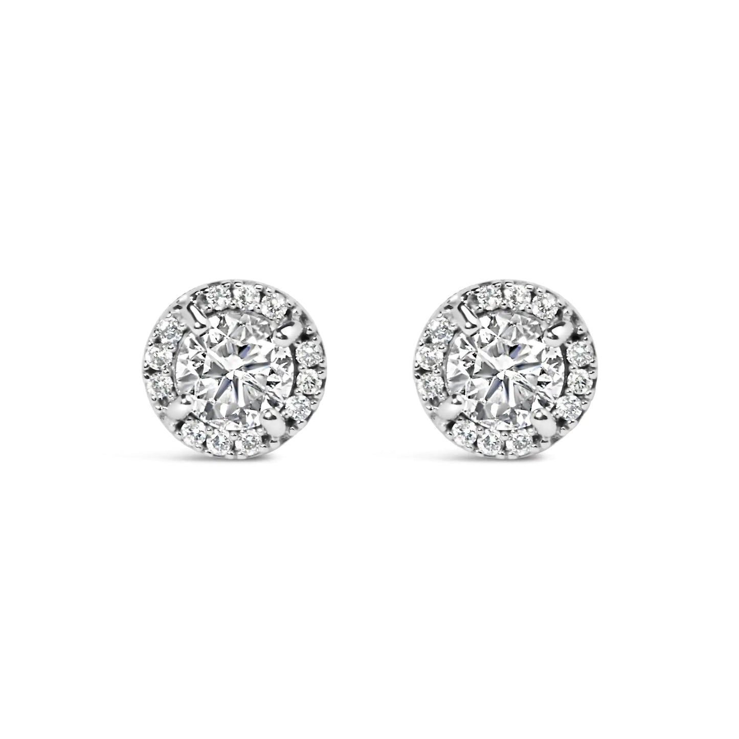 10K White Gold 1.00 Cttw Diamond Hidden Halo Stud Earring (H-I Color, I1-I2 Clarity) by Anti Spier