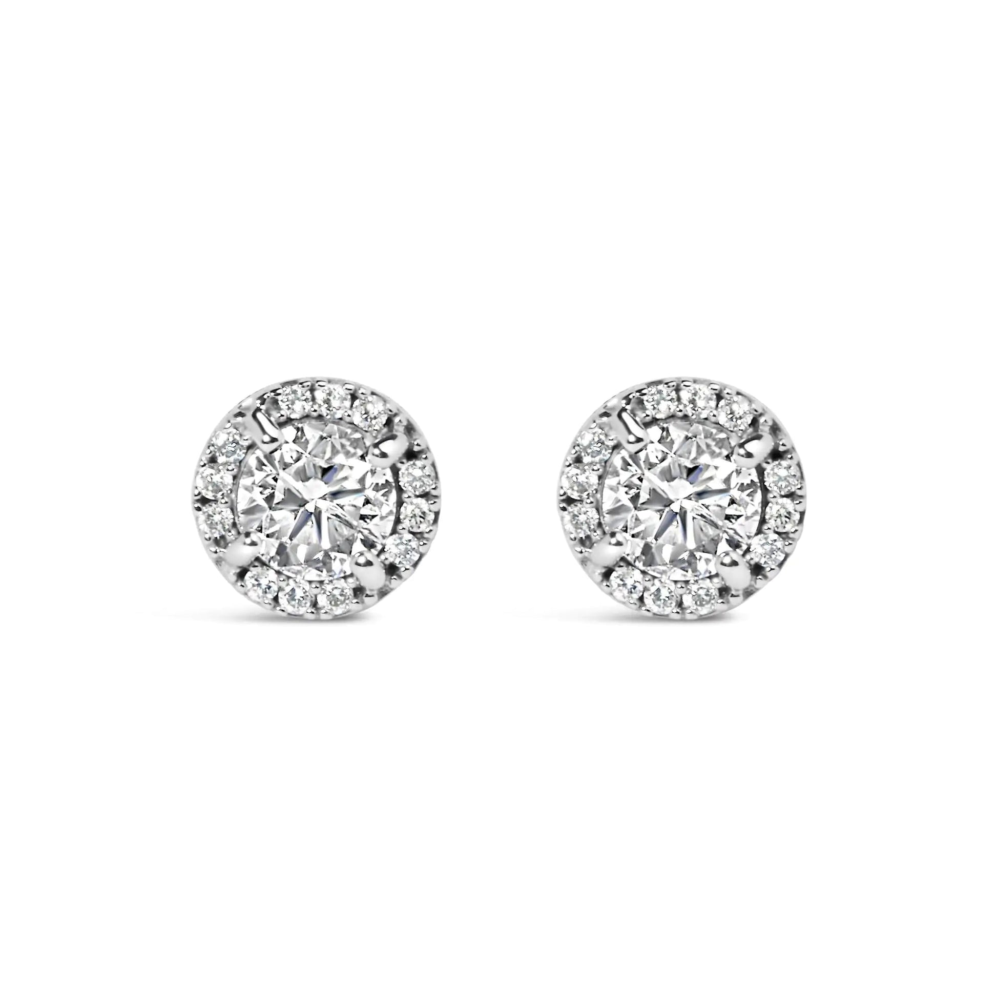 10K White Gold 1.00 Cttw Diamond Hidden Halo Stud Earring (H-I Color, I1-I2 Clarity) by Anti Spier