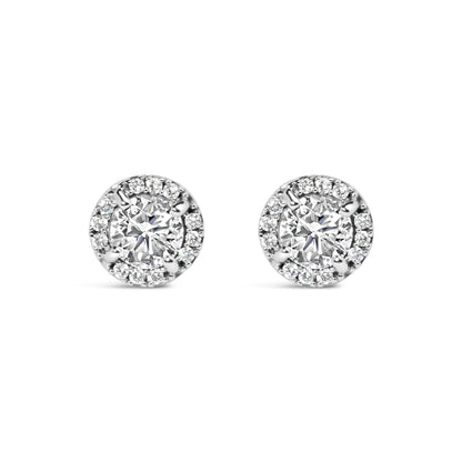 10K White Gold 1.00 Cttw Diamond Hidden Halo Stud Earring (H-I Color, I1-I2 Clarity) by Anti Spier