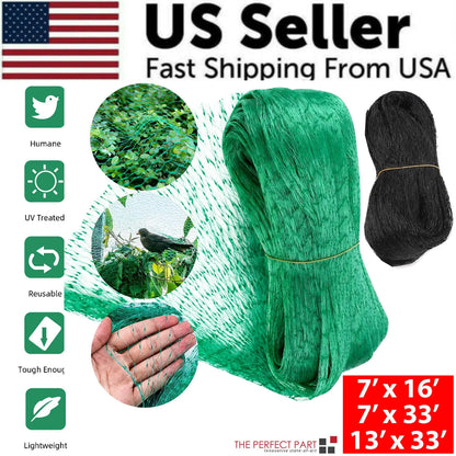 33FT Anti Bird Netting Pond Net Protection Tree Crops Plants Fruits Garden Mesh by Anti Spier