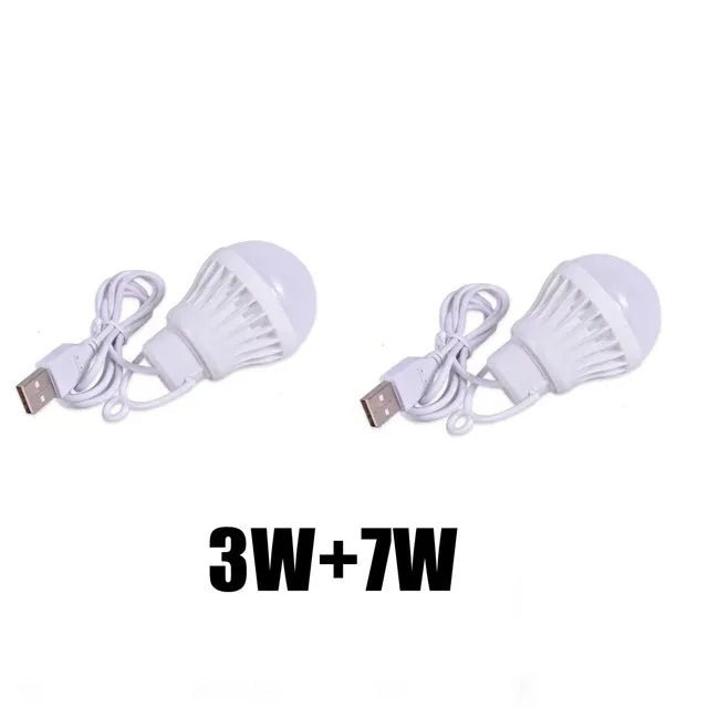 1/2pc 3W/5W/7W Usb Bulb Light Portable Lamp Led for Hiking Camping Tent Travel Work with Notebook Christmas for Home by Anti Spier