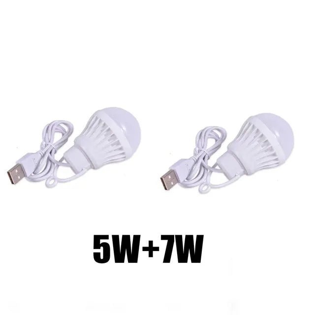 1/2pc 3W/5W/7W Usb Bulb Light Portable Lamp Led for Hiking Camping Tent Travel Work with Notebook Christmas for Home by Anti Spier