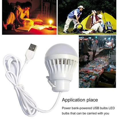 1/2pc 3W/5W/7W Usb Bulb Light Portable Lamp Led for Hiking Camping Tent Travel Work with Notebook Christmas for Home by Anti Spier
