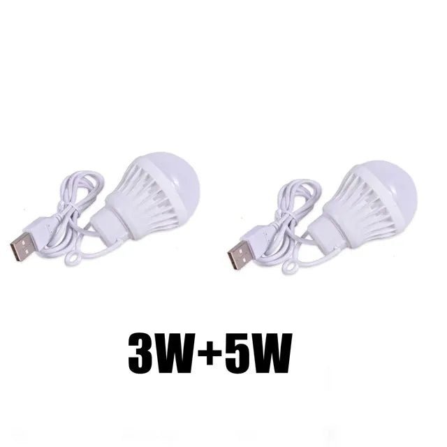 1/2pc 3W/5W/7W Usb Bulb Light Portable Lamp Led for Hiking Camping Tent Travel Work with Notebook Christmas for Home by Anti Spier
