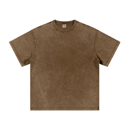 Men's summer American youth fashion brand heavy all neckline cotton short sleeve loose trend T-shirt men by Hypersku
