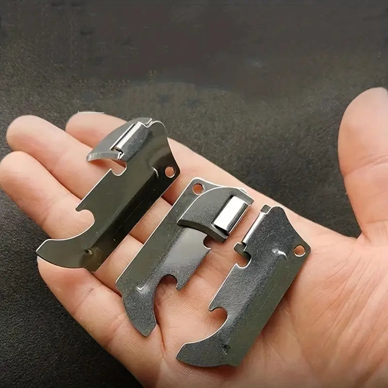 Stainless Steel Bottle Opener | 3pcs Stainless Steel Folding Bottle Opener Set | Versatile Manual, Ideal for Camping and Everyday Use, Includes 3 Interchangeable Grips, Camping Essentials, Sleek Metallic Finish, Durable Construction, Camping Accessories by Anti Spier