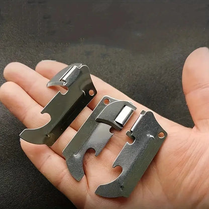 Stainless Steel Bottle Opener | 3pcs Stainless Steel Folding Bottle Opener Set | Versatile Manual, Ideal for Camping and Everyday Use, Includes 3 Interchangeable Grips, Camping Essentials, Sleek Metallic Finish, Durable Construction, Camping Accessories by Anti Spier