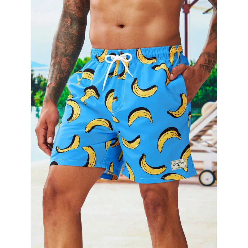 Beach pants men's large size quick dry loose thin men's shorts sports casual flower pants by Hypersku