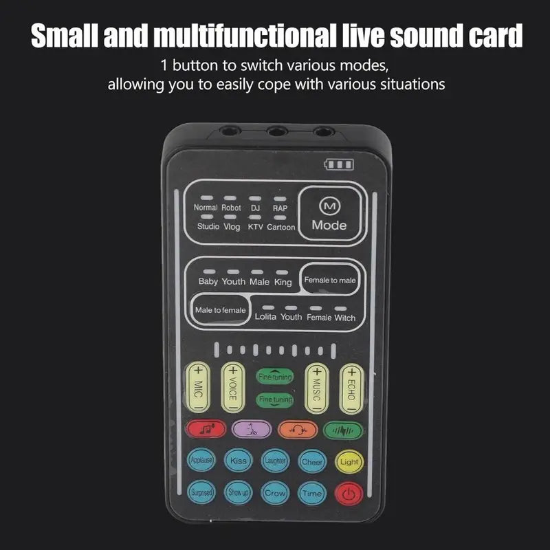 Sound Card Voice Changer - Voice Conversion Modes (Male to Female, Female to Male, Robotic, etc.), Gaming Chat, Karaoke, Live Streaming, Voice Beautification, Rechargeable, Smartphone Compatible, Voice Changer for Phone, Vibrant Interface by Anti Spier