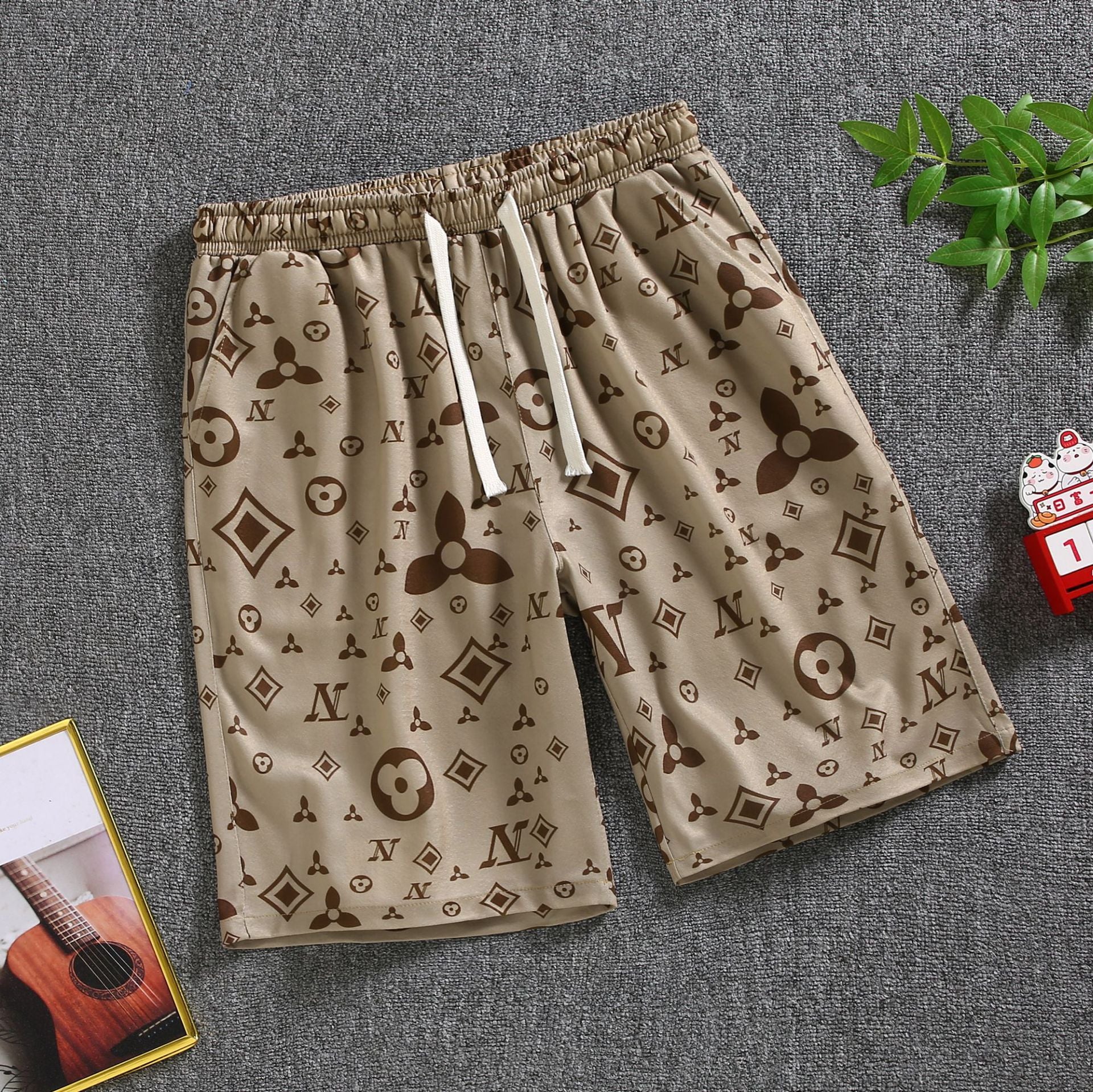 Quarter pants Men's summer beach pants Men's casual running shorts Men's 5 straight leg pants trend by Hypersku