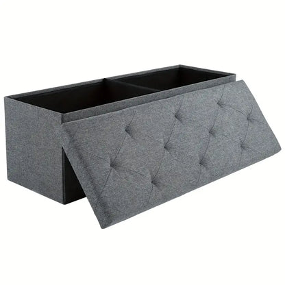 Padded Storage Ottoman Bench with Seating | Folding Ottoman Stool, Storage Chest, End Of Bed Bench for Bedroom, Living Room by Anti Spier
