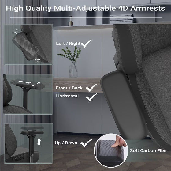 Lumbar Support, Flip Armrests, Headrests, Desk Chairs by Anti Spier
