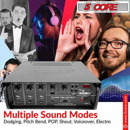 5Core Amplifier Home Audio Stereo Receiver PA Speaker Microphone Surround Sound Amp by Anti Spier
