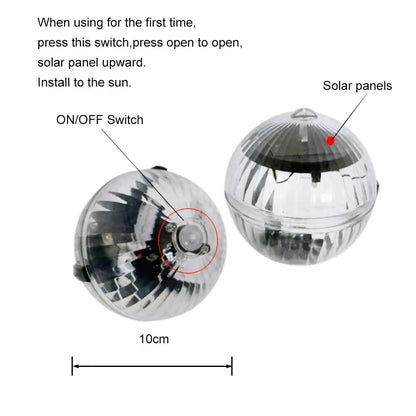 Outdoor Solar LED Floating Light Garden Pond Pool Lamp Rotating RGB Color Change by Anti Spier