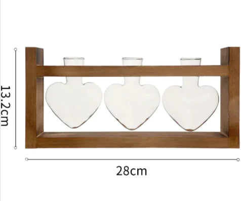 Heart-Shaped Glass Vase with Wooden Stand – stylish and elegant! by Anti Spier