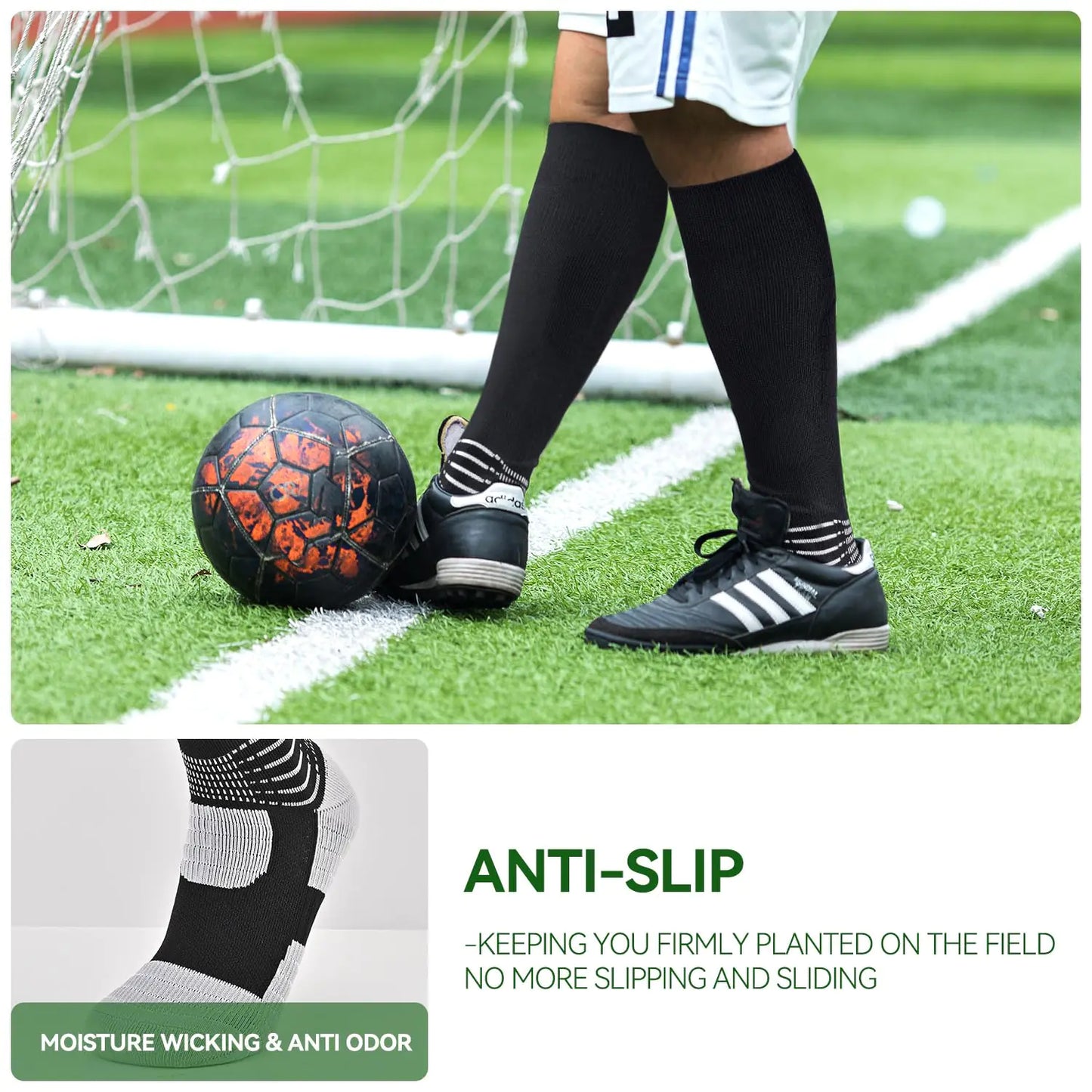 IRAMY Compressive Soccer Socks Ankle Compression Support Coolmax Wicking Anti-Slip Football Baseball Softball 1/2/3 Packs Small Red-two Packs by Anti Spier