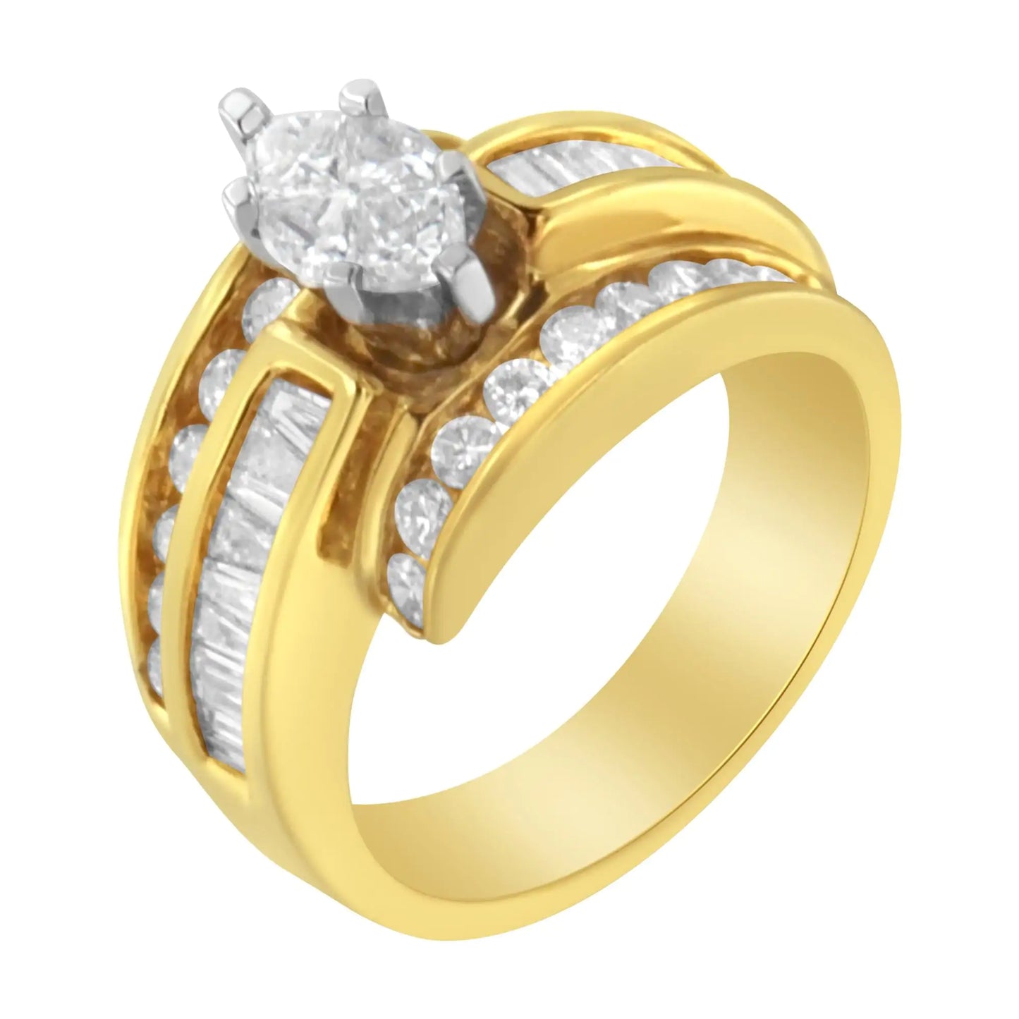 14KT Two-Toned Diamond Cocktail Ring (1 1/3 cttw, H-I Color, SI1-SI2 Clarity) by Anti Spier