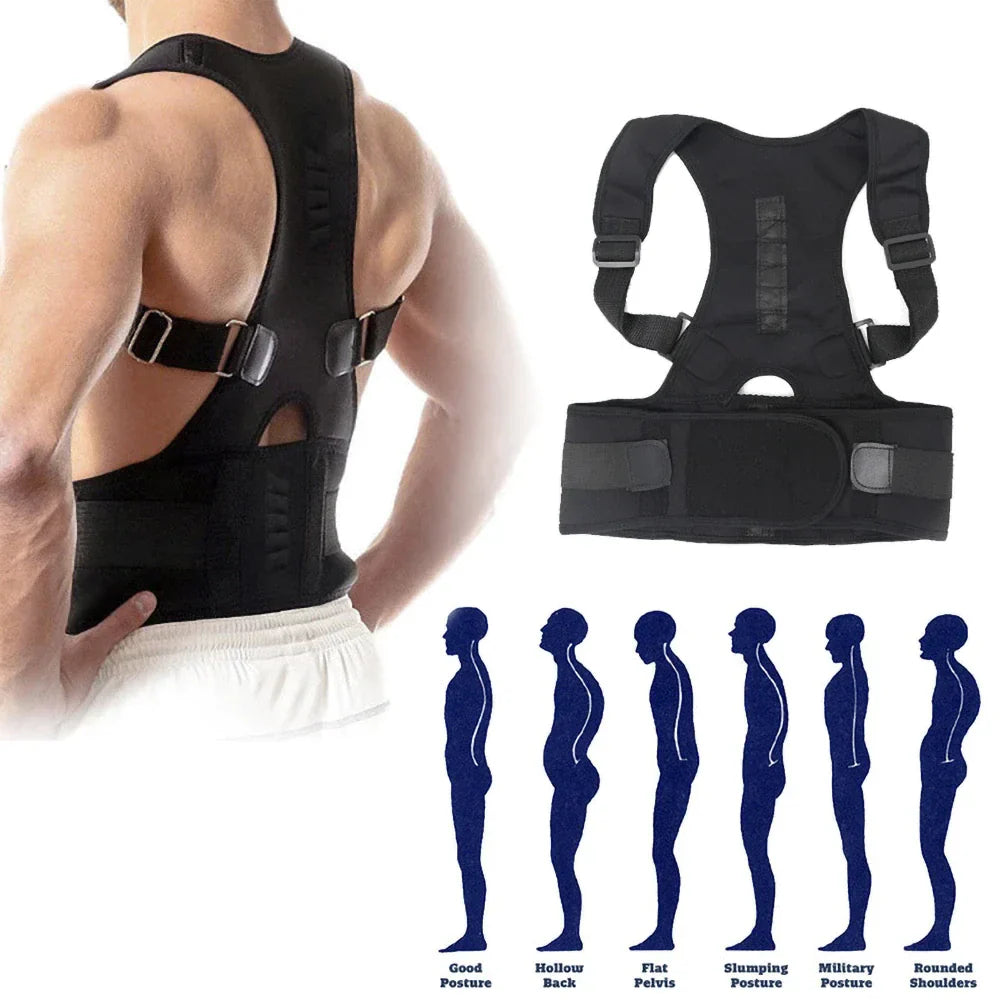 Posture Corrector Support Magnetic Back Shoulder Brace Belt Band For Men Women by Anti Spier