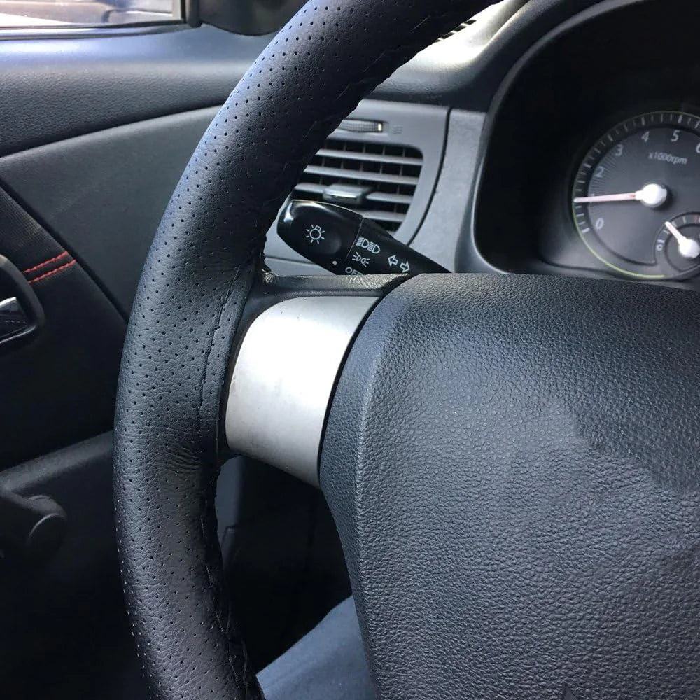 Genuine Leather DIY Car Steering Wheel Cover Anti-slip For 15"/38 cm Black US by Anti Spier