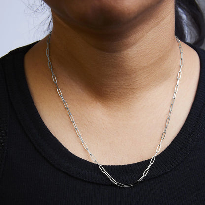Unisex Solid 14K Gold 2.5mm Paperclip Chain Necklace by Anti Spier