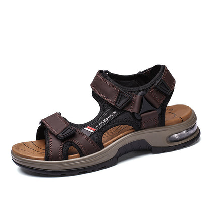 Men's sandals: genuine leather casual beach sandals, retro air-cushioned sandals, men's outdoor sandals by Hypersku