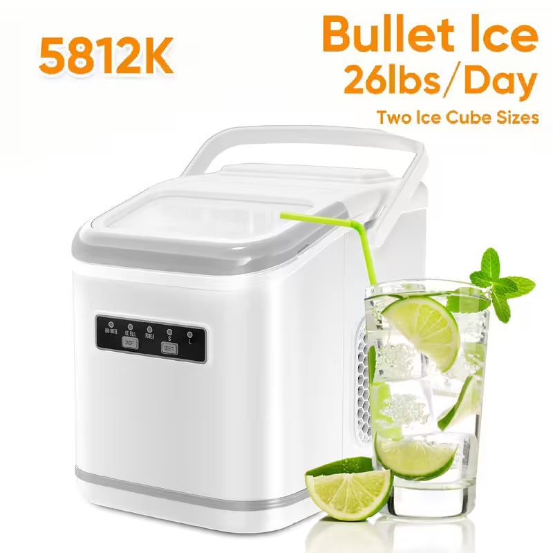 Nugget Countertop Ice Maker, Soft Chew Pellet Ice or Bullet Ice, 44 lbs/24 hrs or 26 lbs/24 hrs, One Touch Operation, Self-Cleaning, For Home, Kitchen, Office, Stainless Steel, Space saving Design, Easy To Clean, High quality Build, Chewable Ice by Anti Spier
