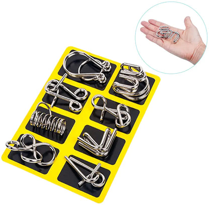 8-Piece Metal Montessori IQ Brain Teaser Puzzle Set for All Ages by Anti Spier