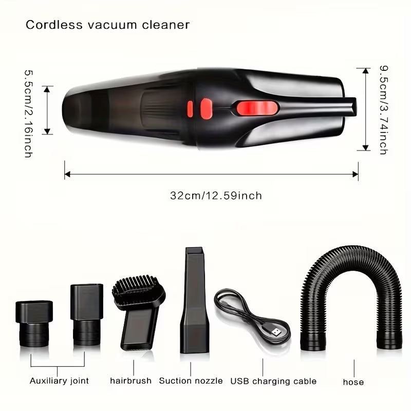 Wireless Car Vacuum Cleaner - Large Suction, Capacity, Charging, Suitable for Home And Car/Office Cleaning, Portable with Crevice Tool by Anti Spier