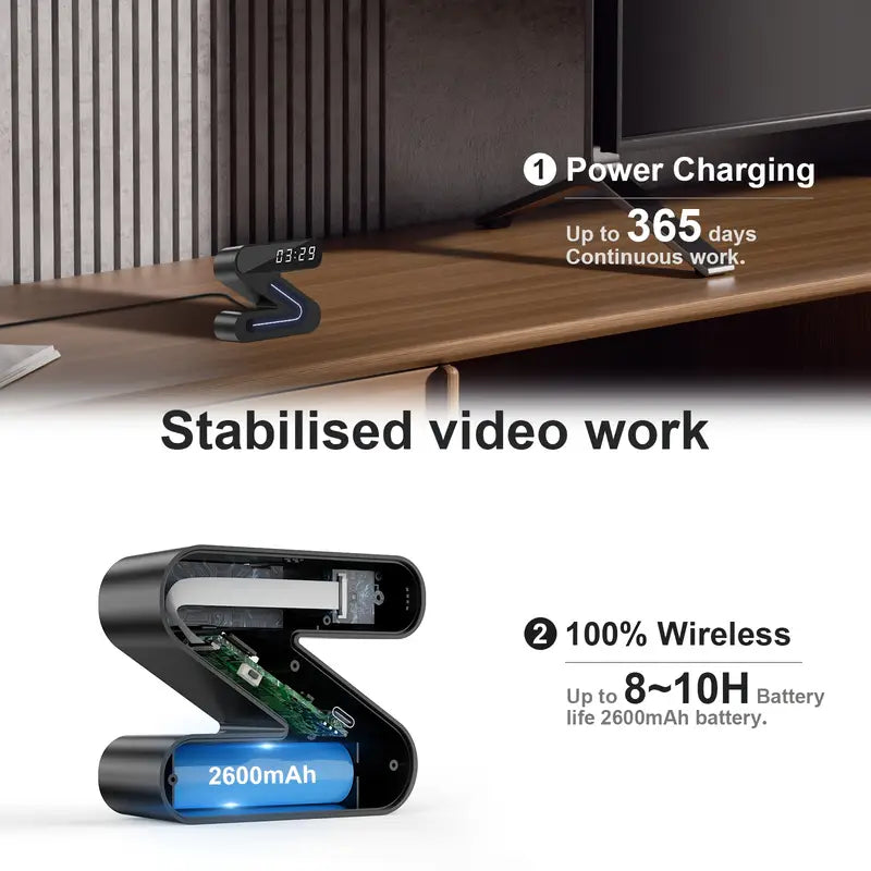 Full HD 1080P Camera Clock - WiFi Camera For Wireless Security Surveillance - Nanny Cam - Night Vision by Anti Spier
